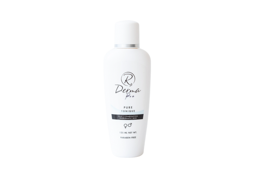 White bottle of Derma Pro Pure Tonique on a white background